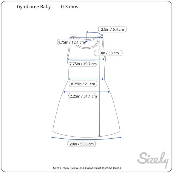 Gymboree Baby Mint Green Sleeveless Llama Print Ruffled Dress Pinks Purples 0-3m - Picture 9 of 9